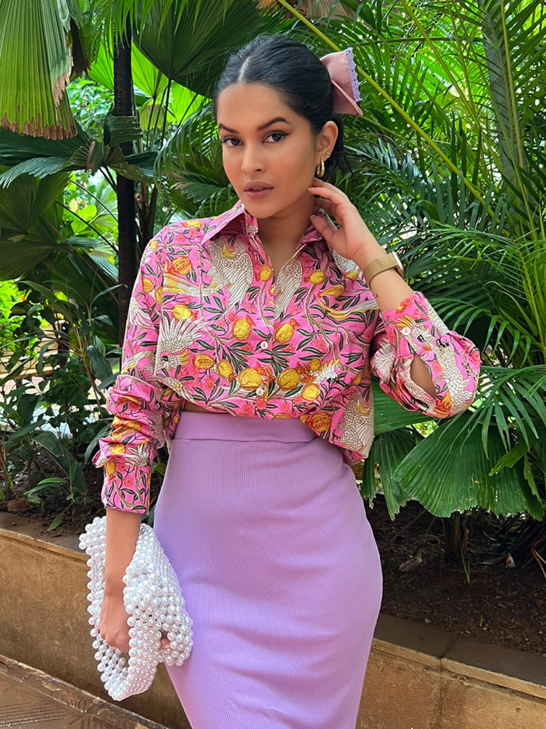 Printed Cotton Shirt - Pinkkup