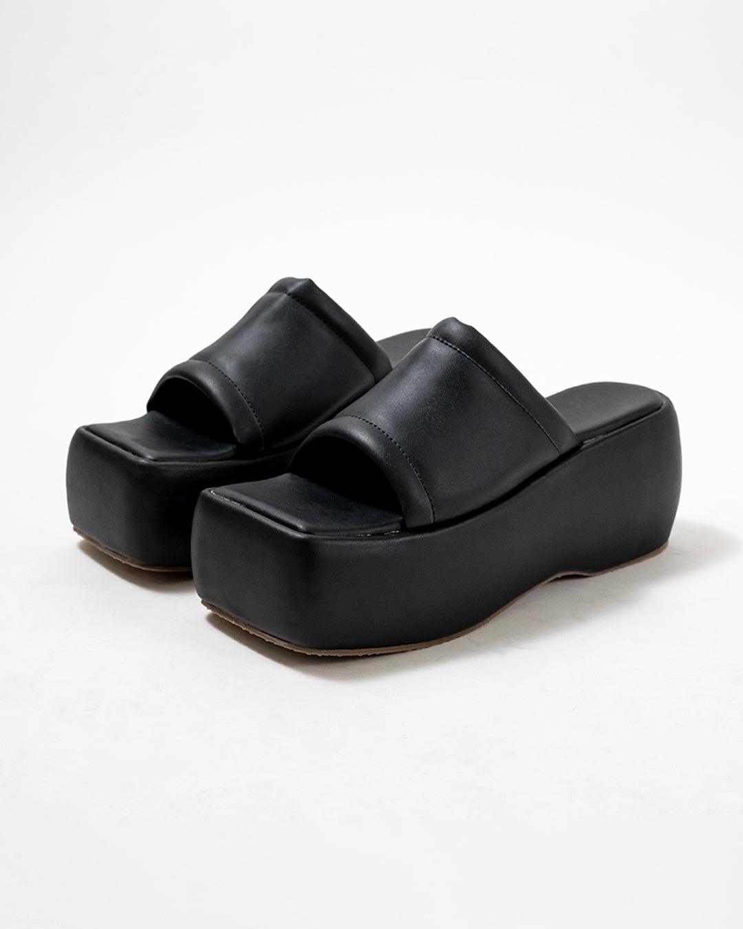 Vintage Vibe City Girl Black Platforms Footwear