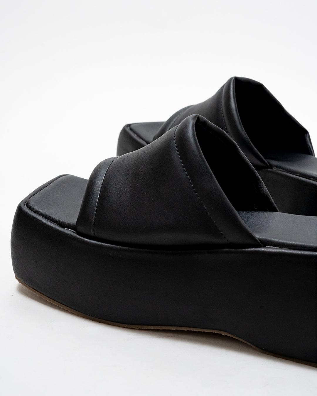 Vintage Vibe City Girl Black Platforms Footwear