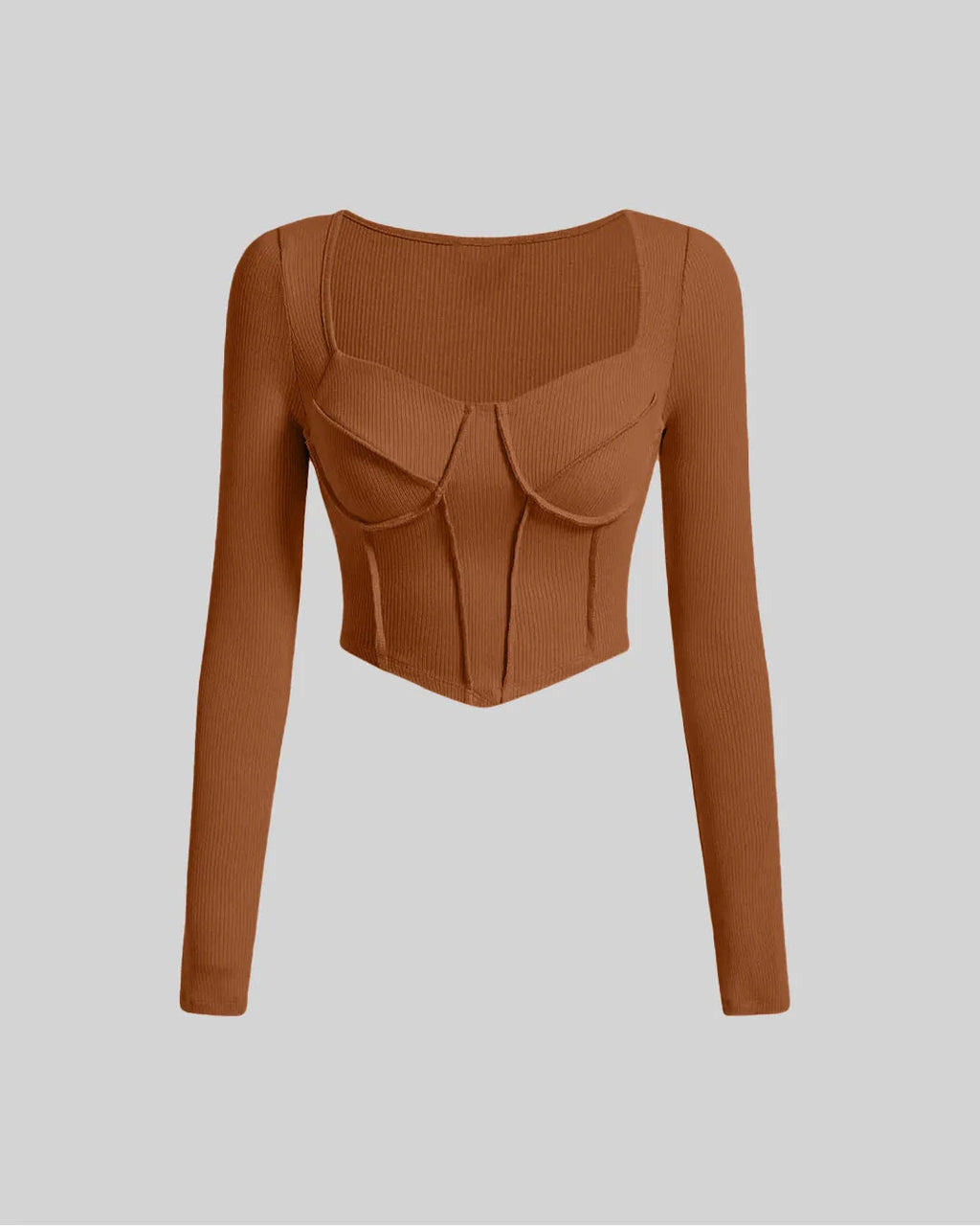 Burnt Orange Summer Ribbed Top & Trouser Coord Set
