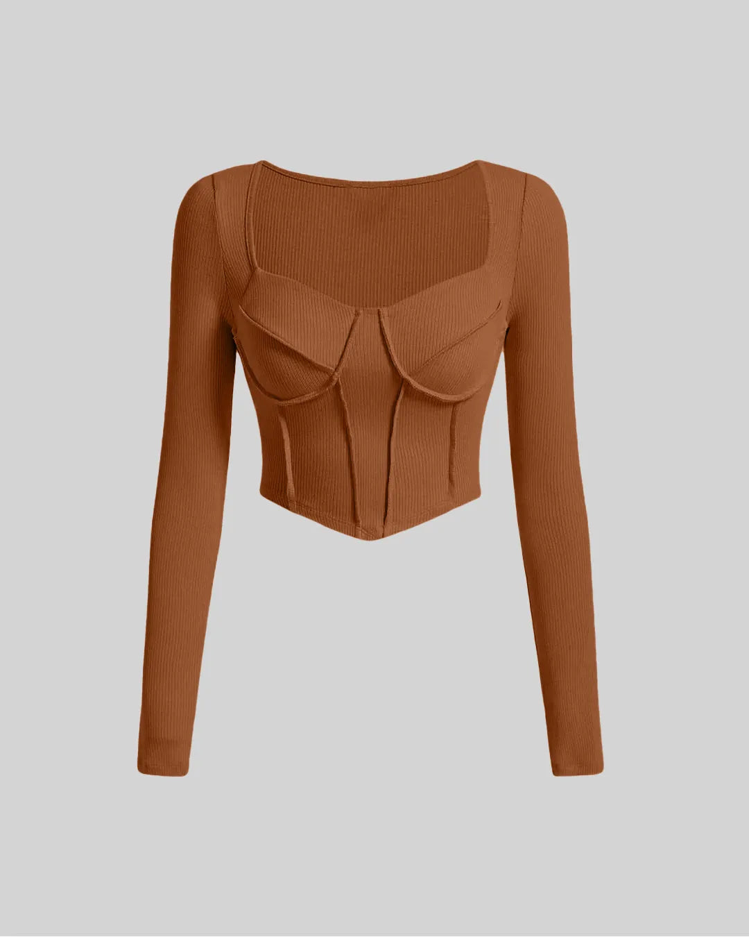 Burnt Orange Summer Ribbed Top & Trouser Coord Set