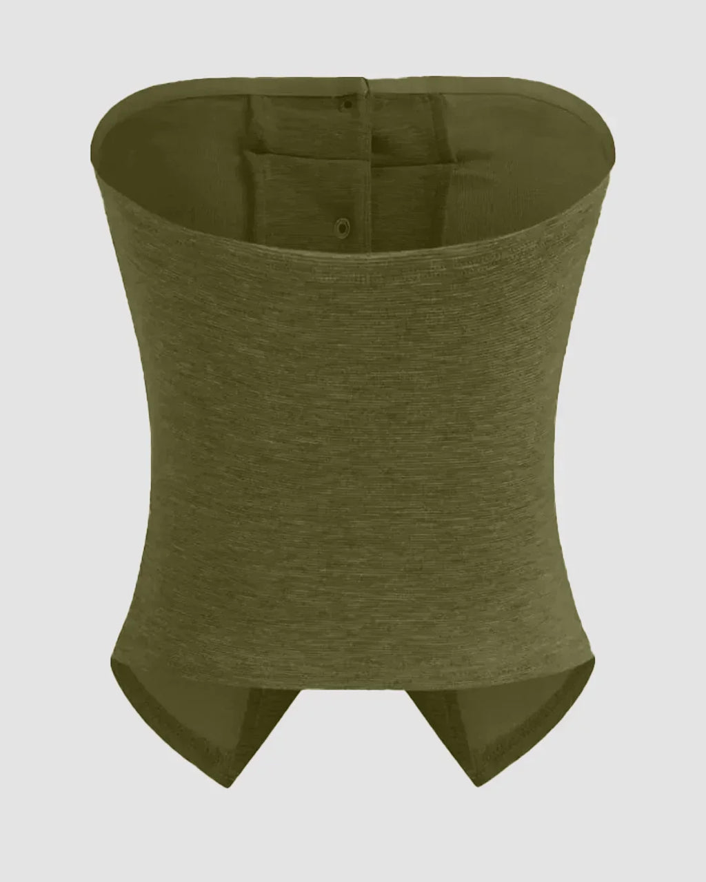 Solid Button Sleeveless Top With Solid Wide Leg Trousers In Avocado