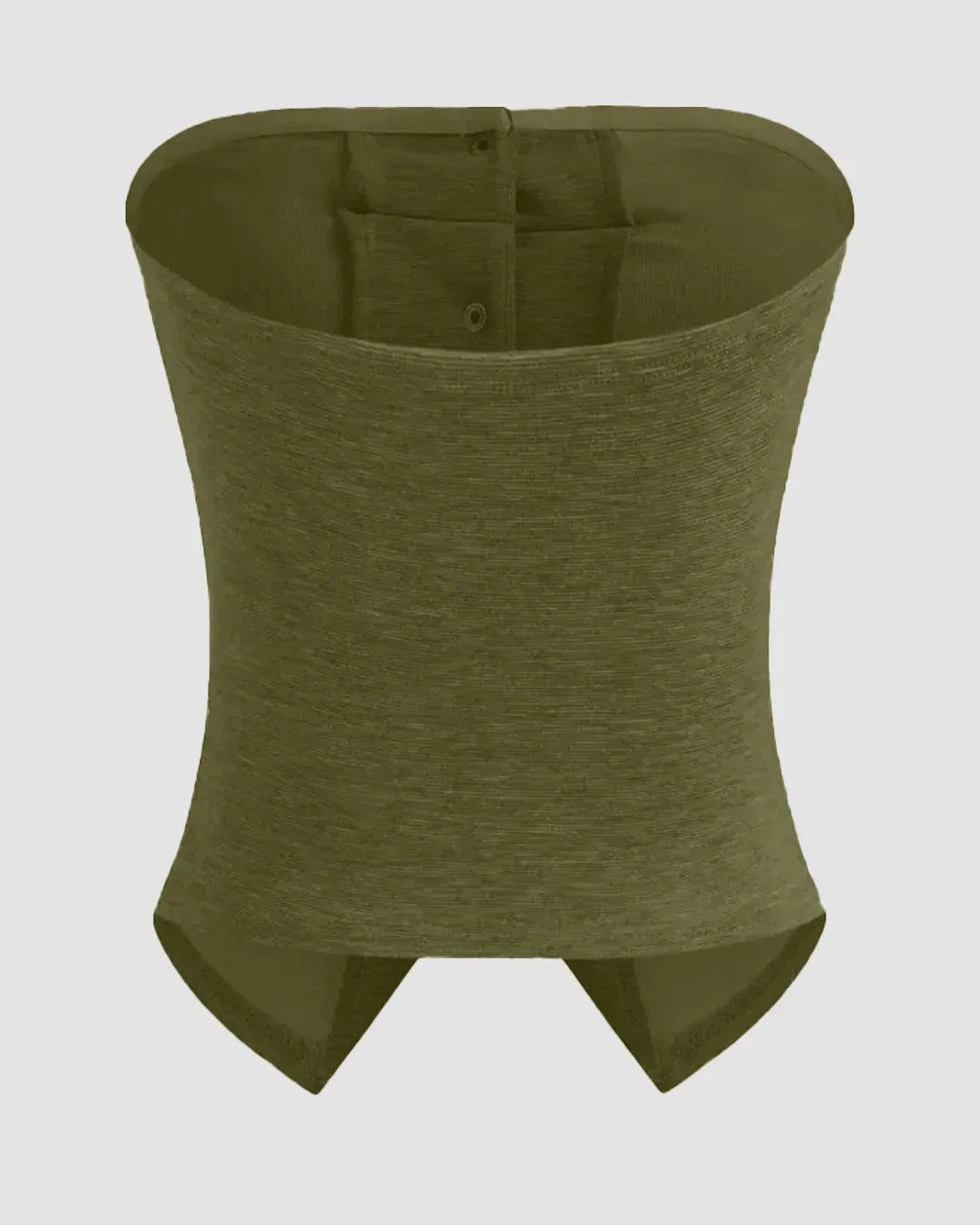 Solid Button Sleeveless Top With Solid Wide Leg Trousers In Avocado