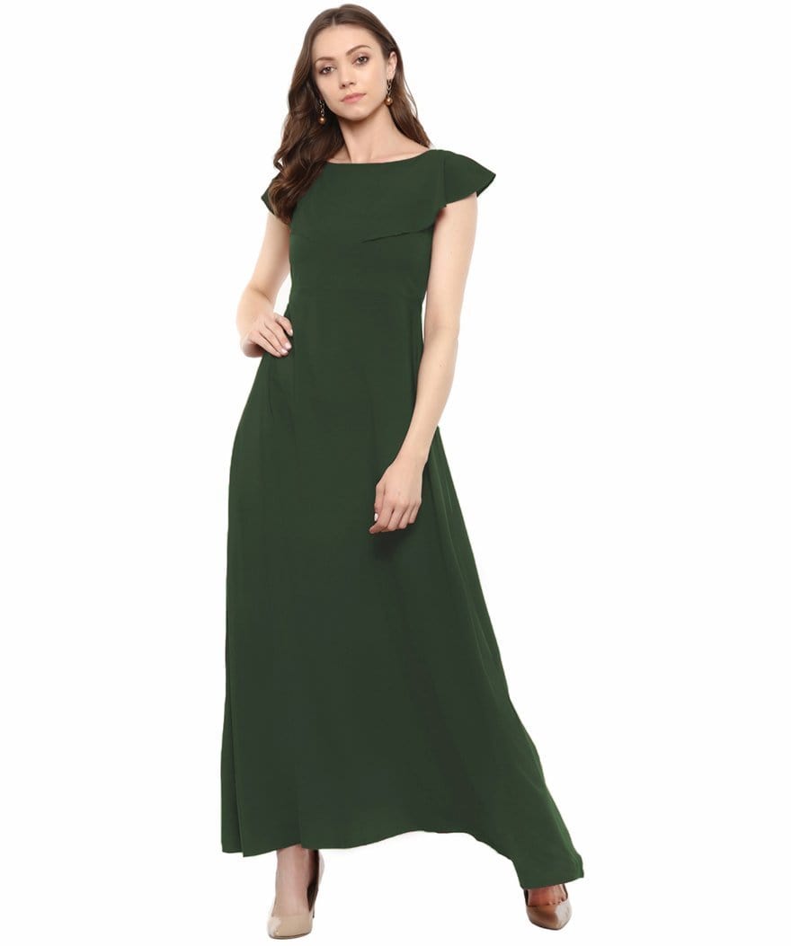 Flared Ruffle Maxi Gown - Pinkkup