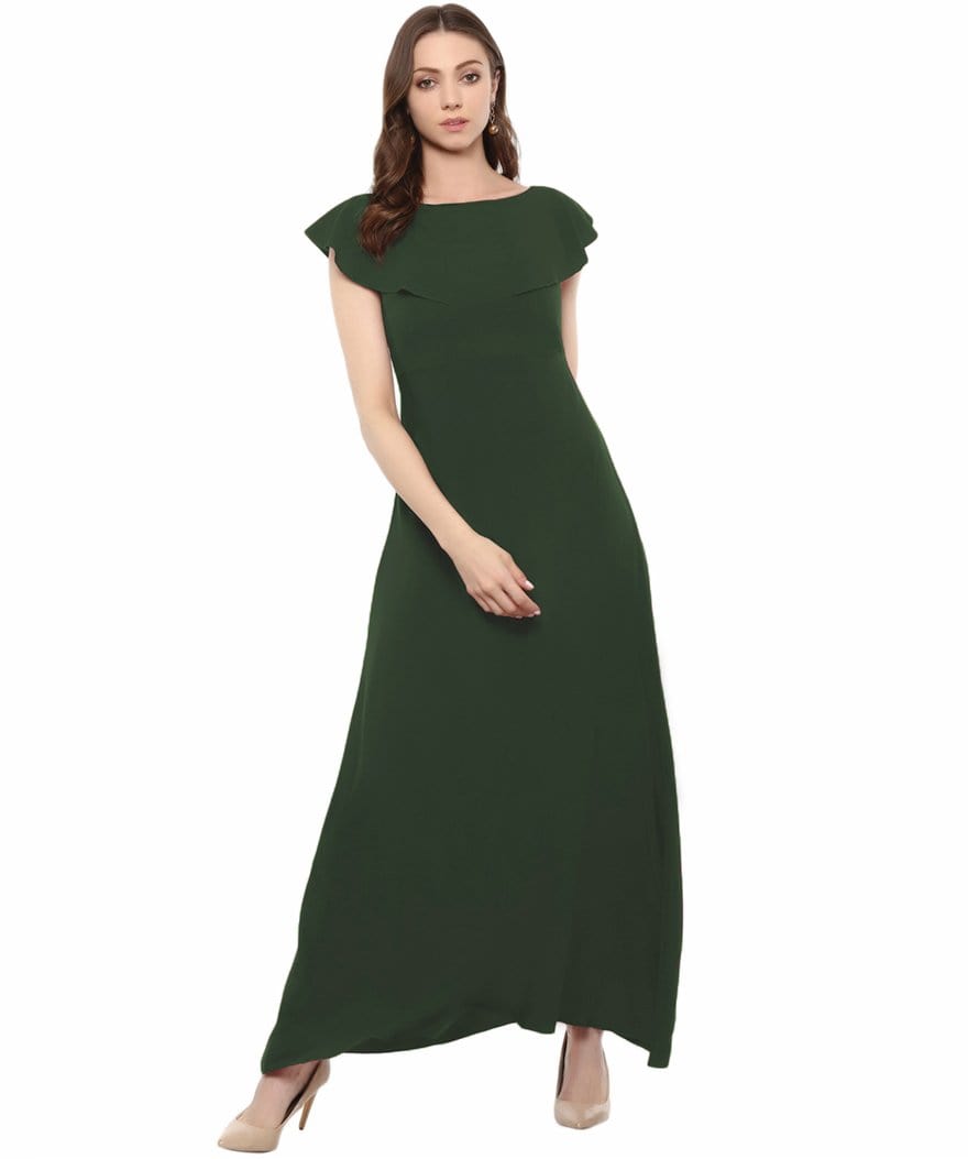 Flared Ruffle Maxi Gown