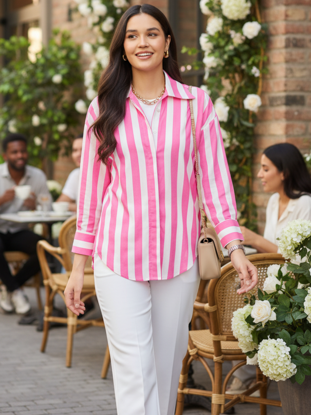 Printed Cotton Shirt - Pinkkup
