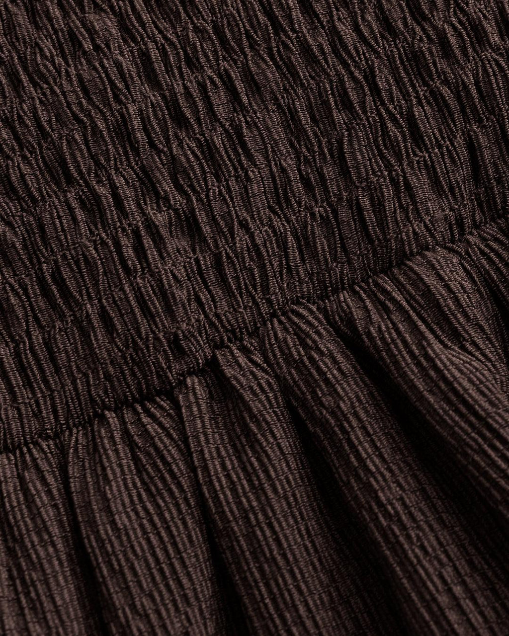 Solid Ruched Bust Ruffle Tube Dress In Chocolate Brown