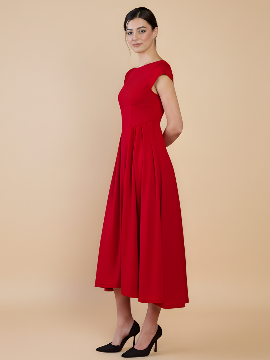 Stretchable Backless Midi Dress
