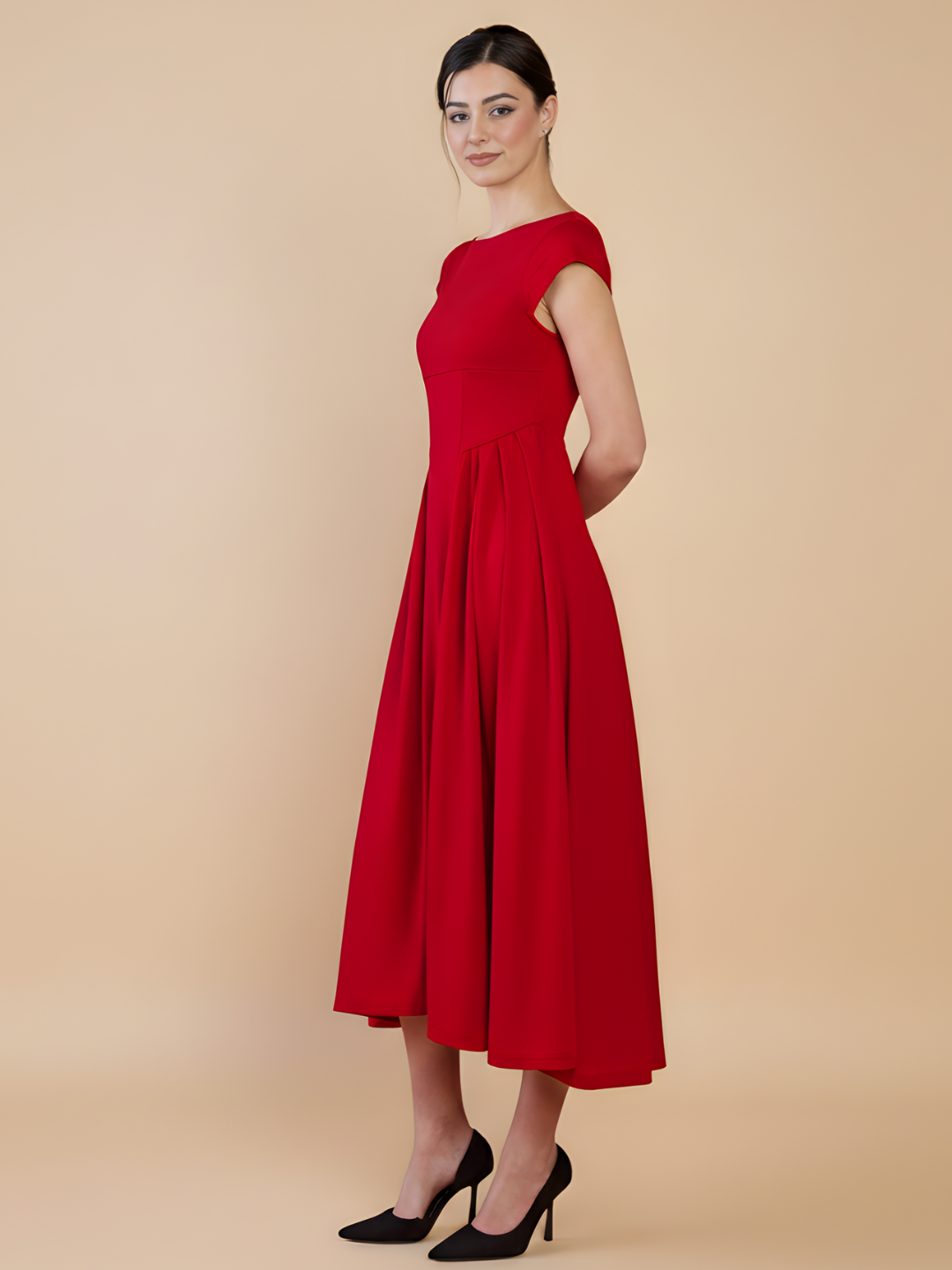 Stretchable Backless Midi Dress