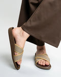 Open toe Crisscross Comfort Slide Sandals
