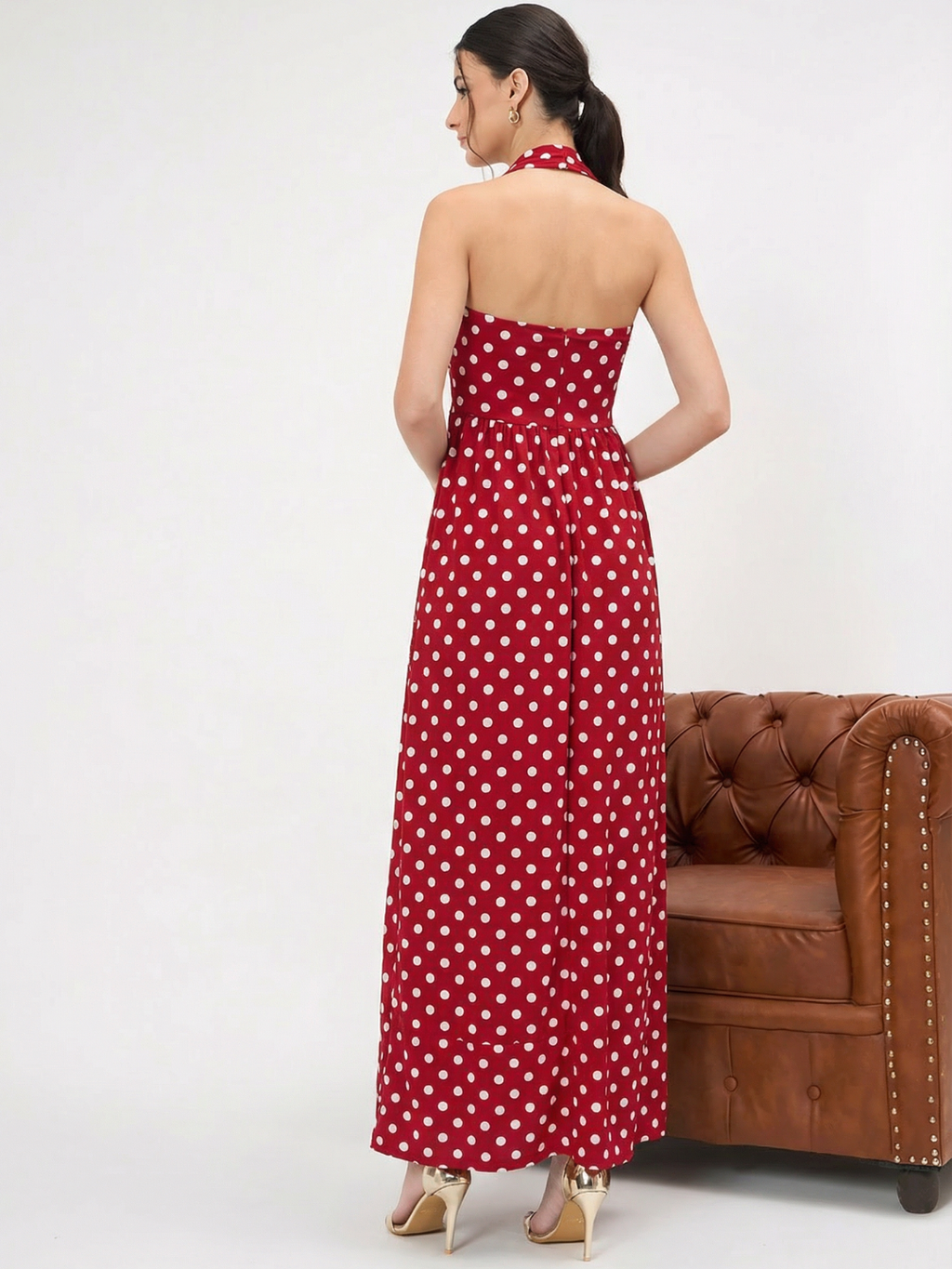 Stretchable Halter Neck Maxi Dress