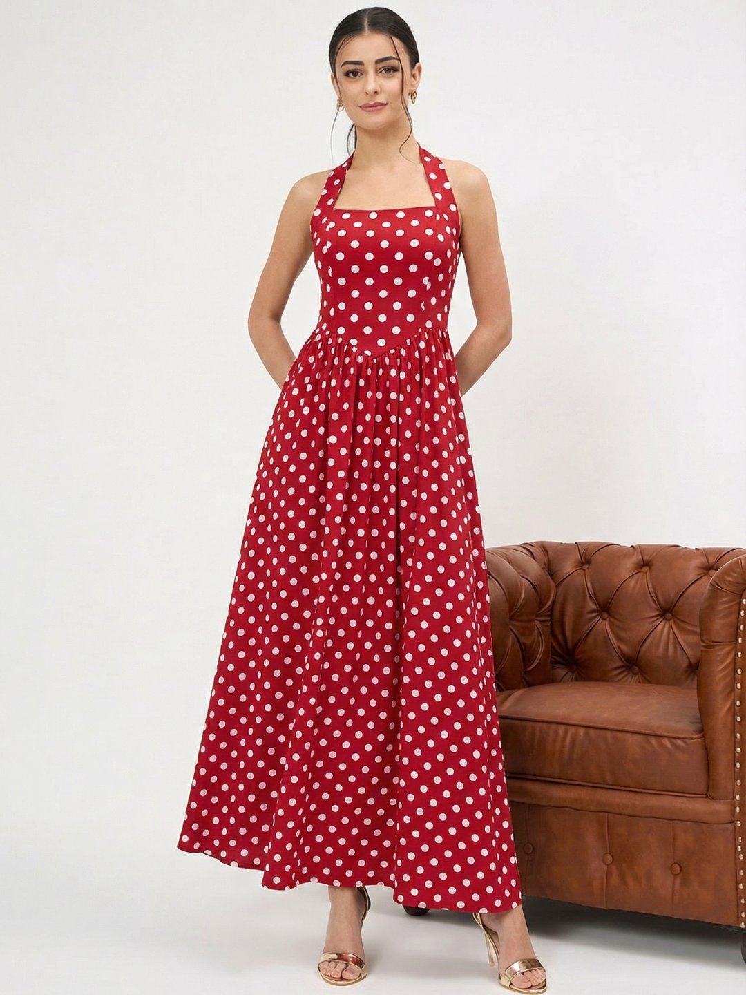 Stretchable Halter Neck Maxi Dress