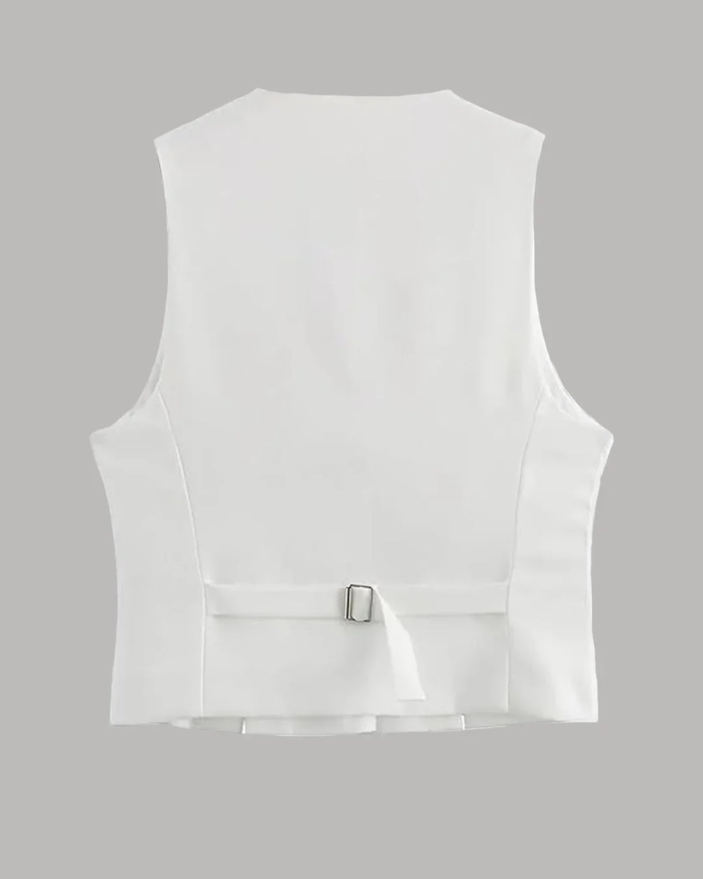 White Tailored Button Down Vest Top