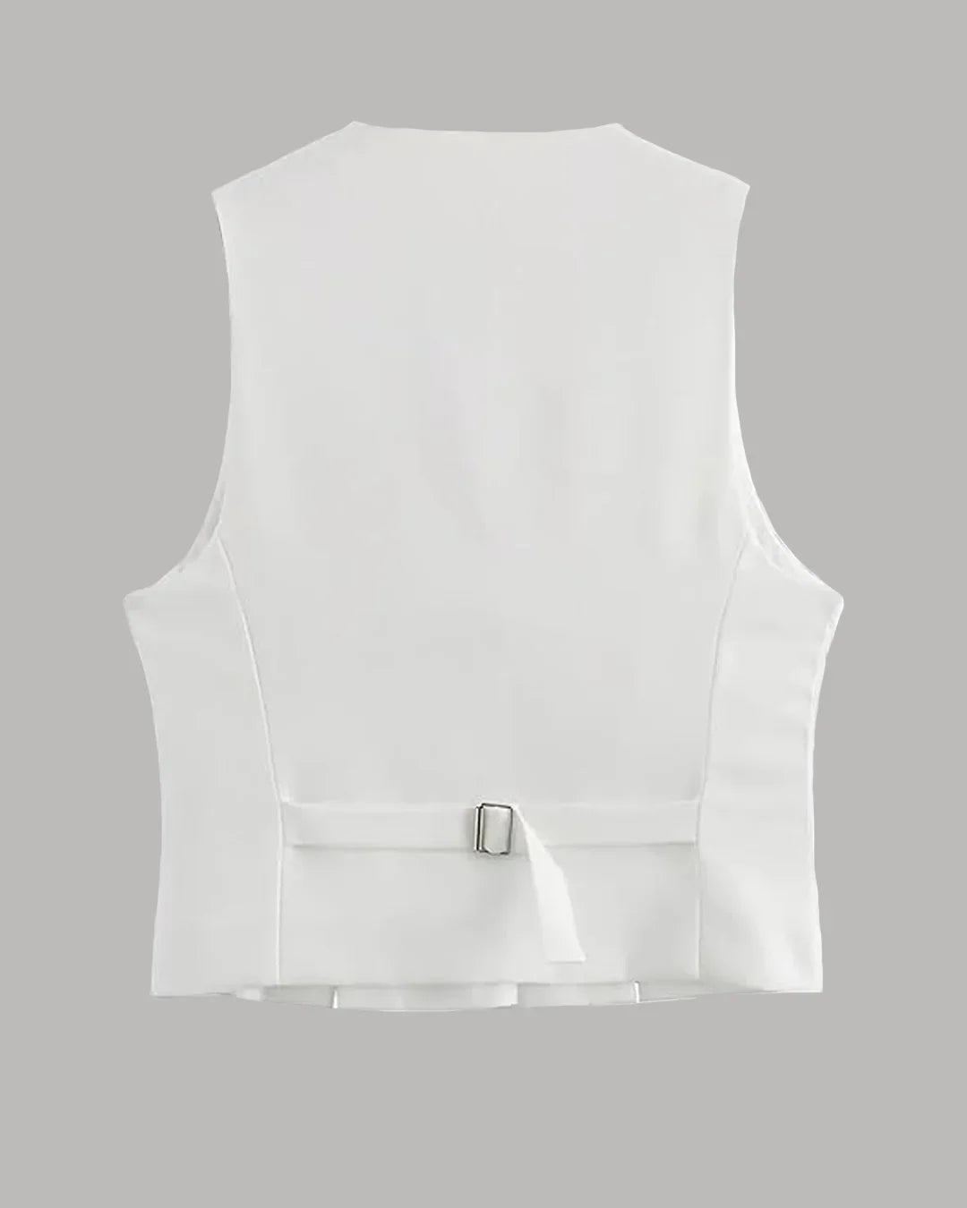 White Tailored Button Down Vest Top