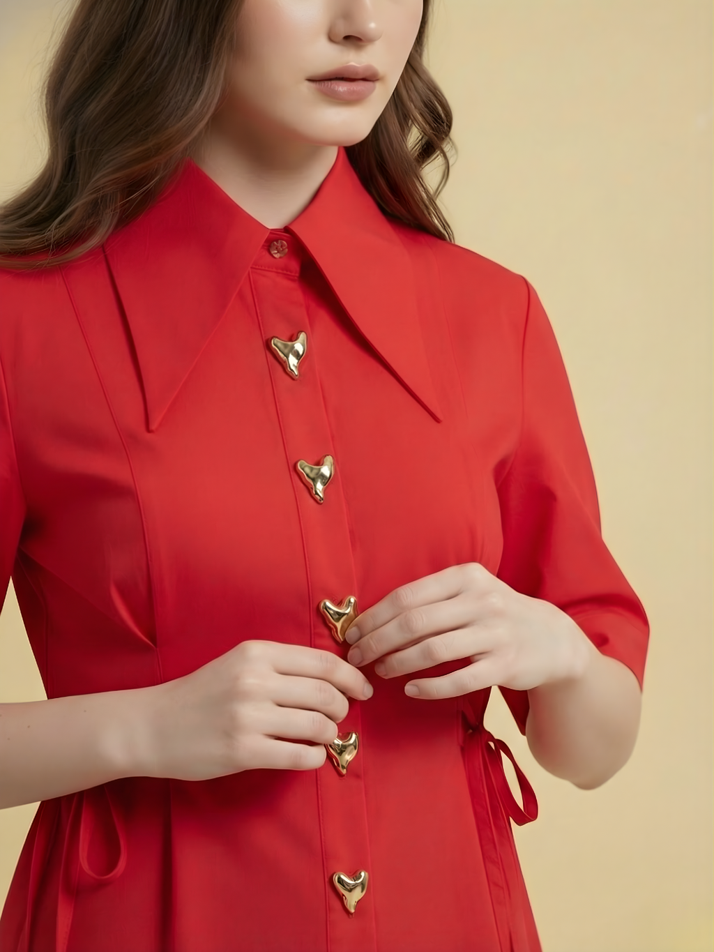 Pure Cotton Heart Button Shirt