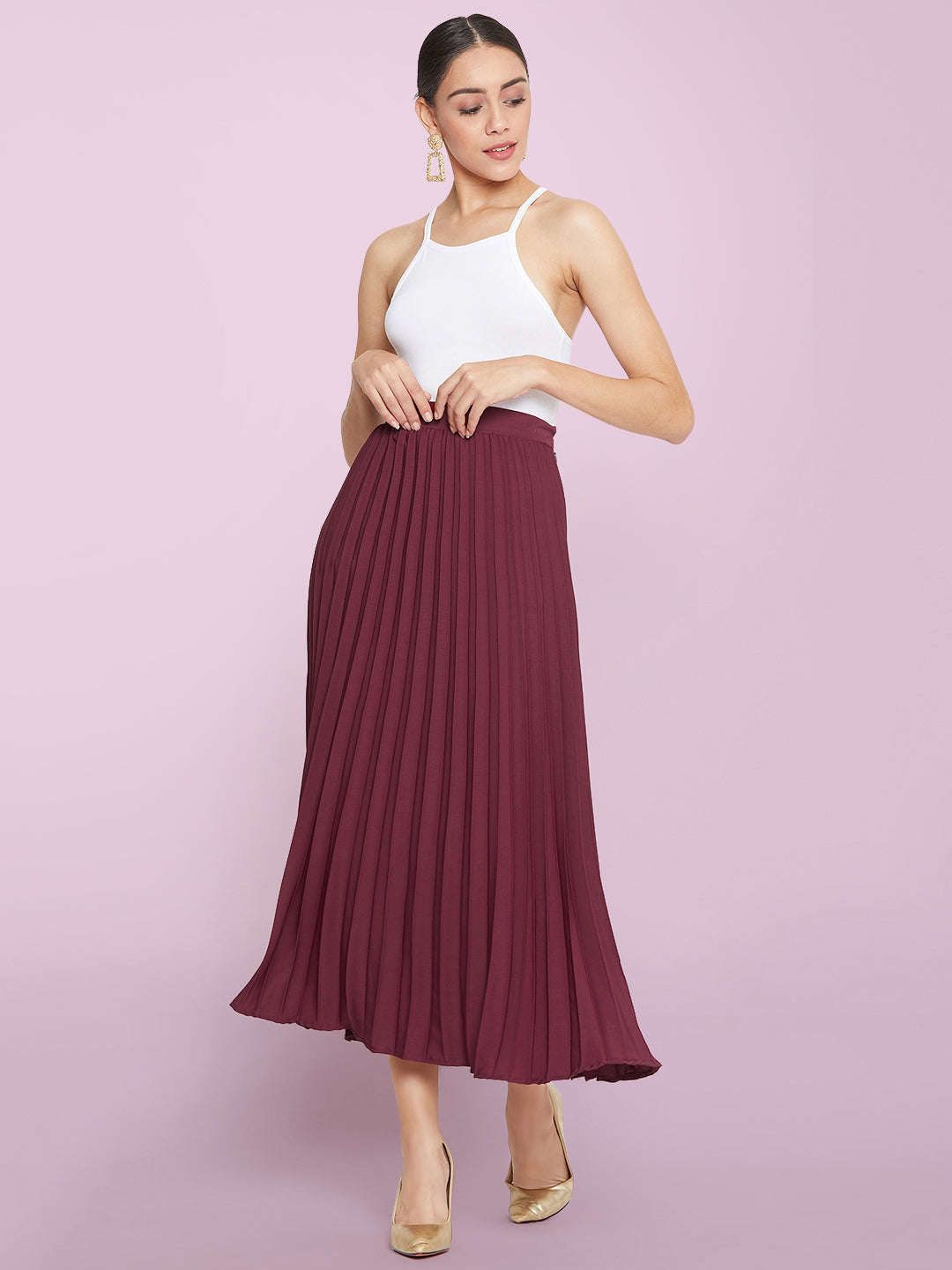 Pleated Midi Skirt