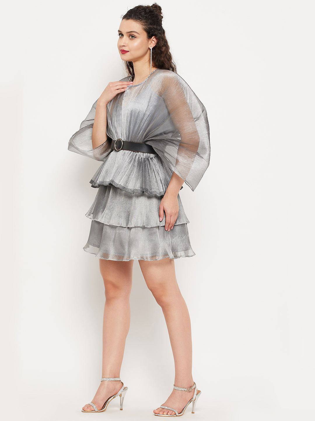 Short Ruffle Pleated Organza Skirt