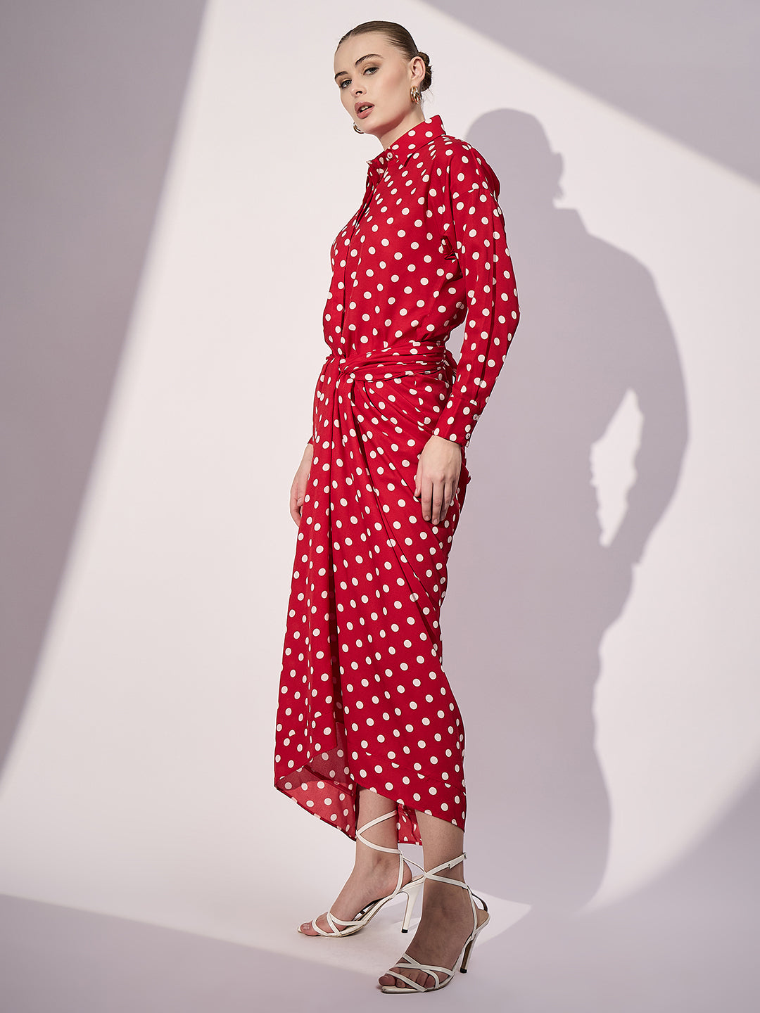 Printed Shirt with Front Twist Skirt Co-ord Set