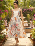 Scalloped Fit and Flare Midi Cotton Dress - Pinkkup