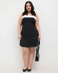 Colorblock Square Neck Sleeveless Mini Dress Curve & Plus