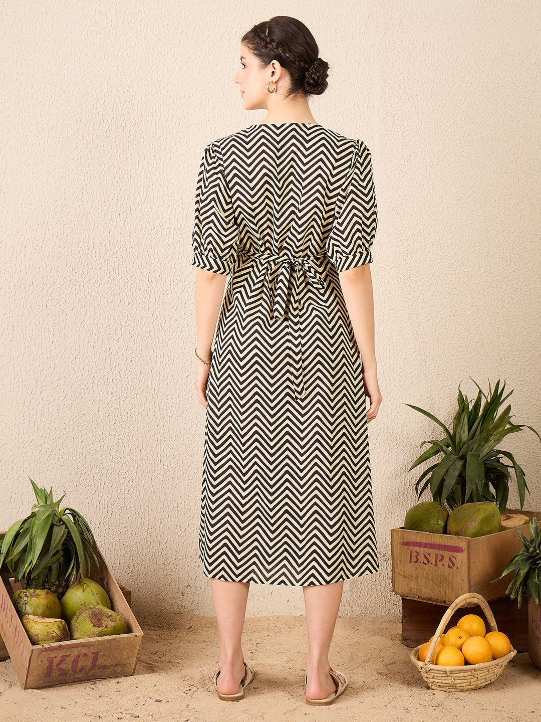 Pure Cotton Wrap Midi Dress