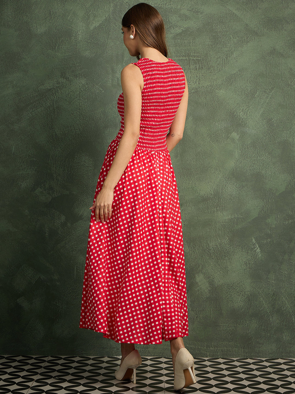 Pure Cotton Smocked Midi Dress