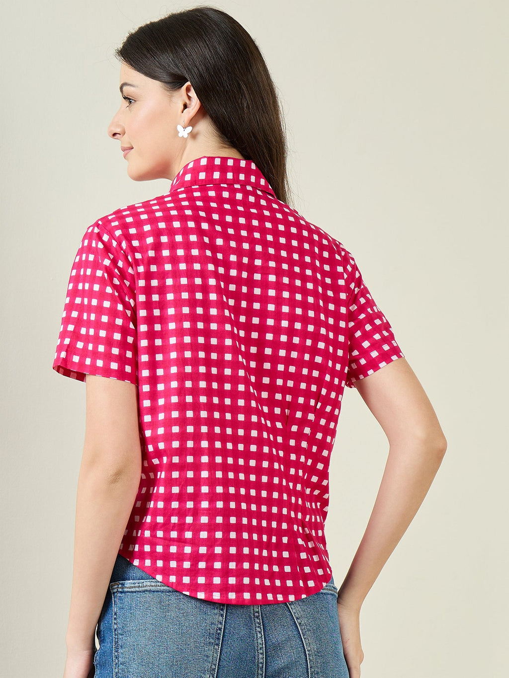Pure Cotton Half Sleeve Fitted Shirt