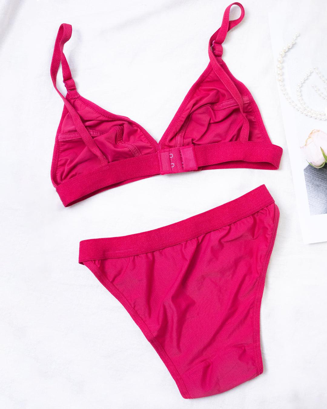 Seamless Bra & Panty Set In Pink
