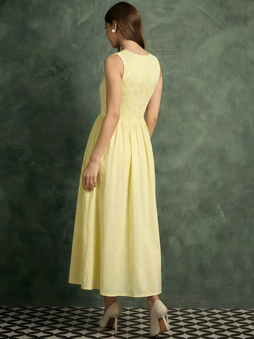 Pure Cotton Smocked Midi Dress