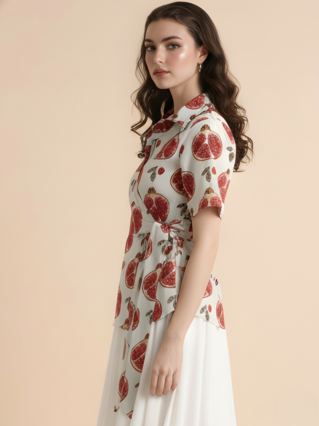 Pure Cotton Waist Tie-Up Shirt