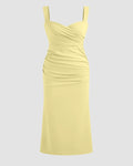 Vanilla Ruched Bust Sleeveless Bodycon Maxi Dress Curve & Plus