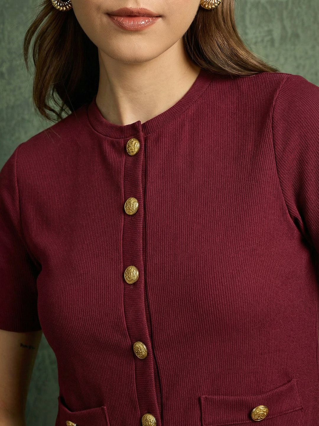 Stretchable Buttoned Waistcoat Top