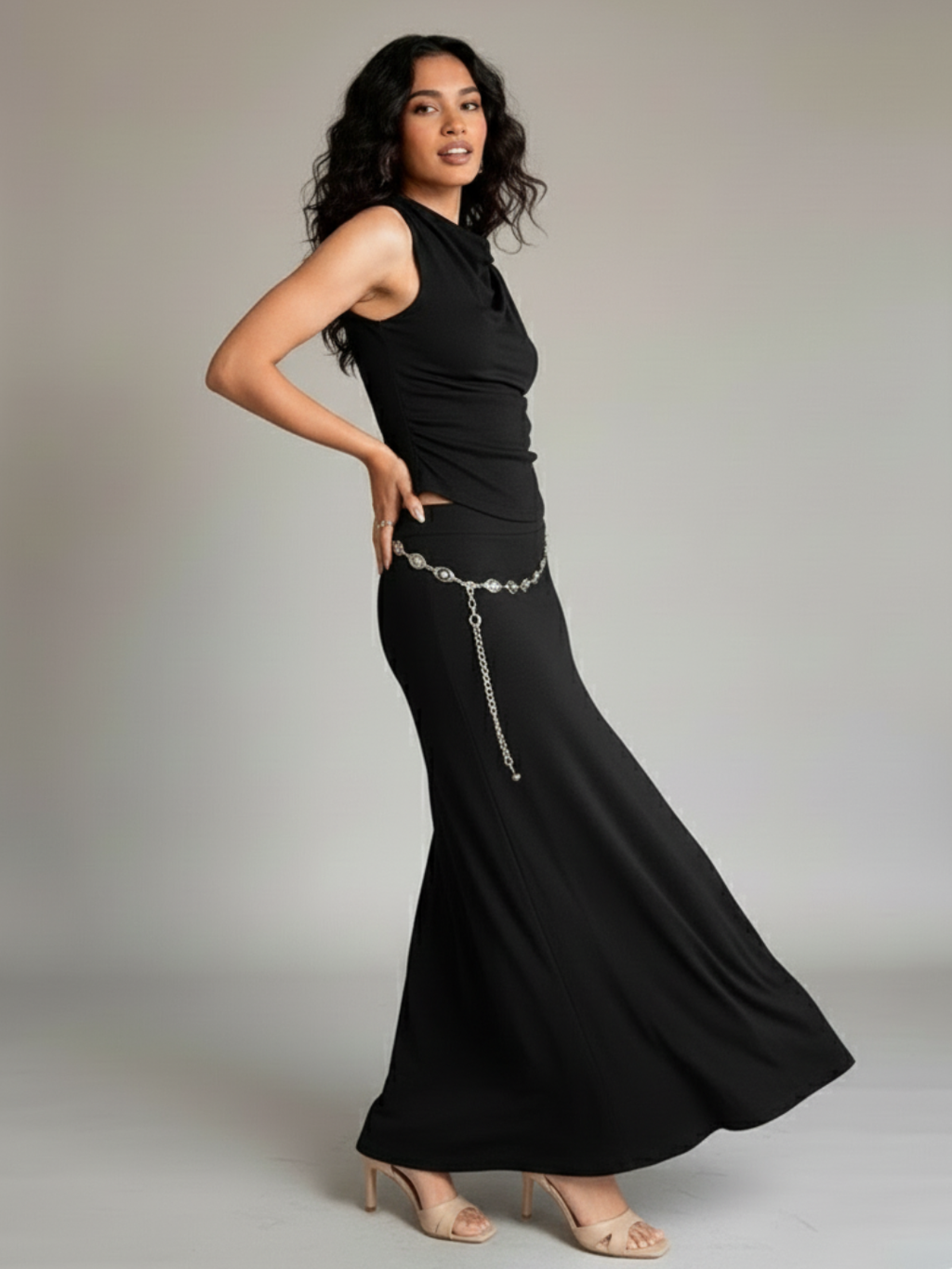 Stretchable Skirt Coord Set