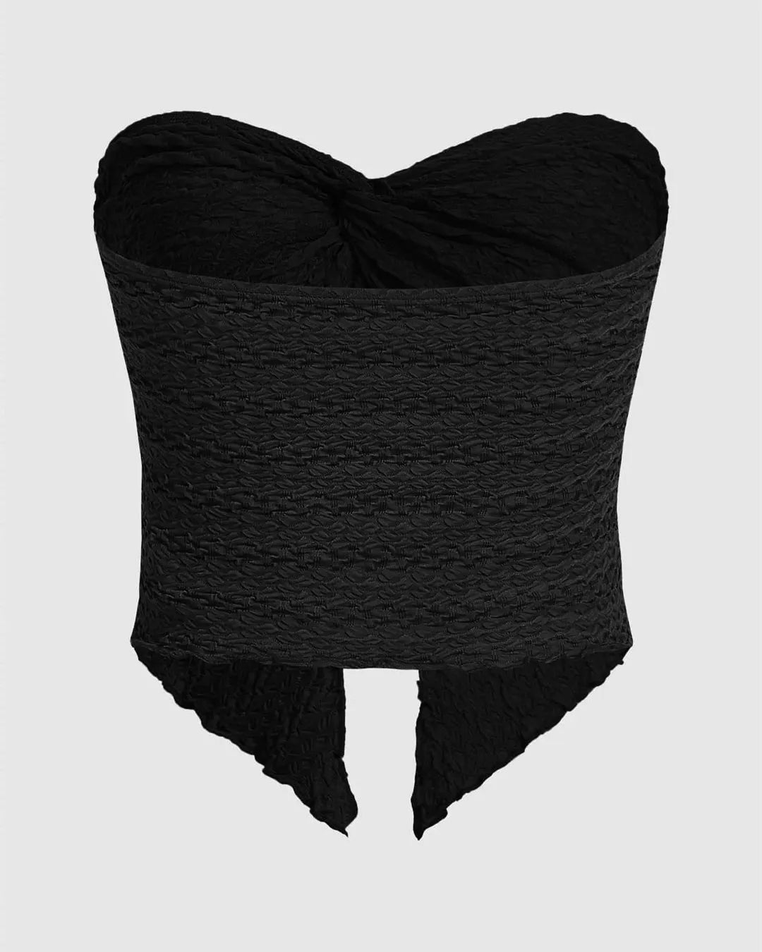 Strapless Tube Asymmetrical Off Shoulder Y2k Going Out Tank Top In Black