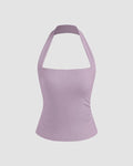 Lilac Halter Neck Crop Top