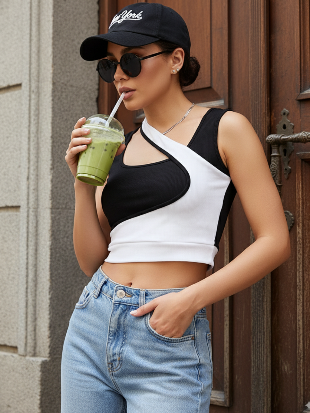 Stretchable Sleeveless Dual-Ribbed Top - Pinkkup