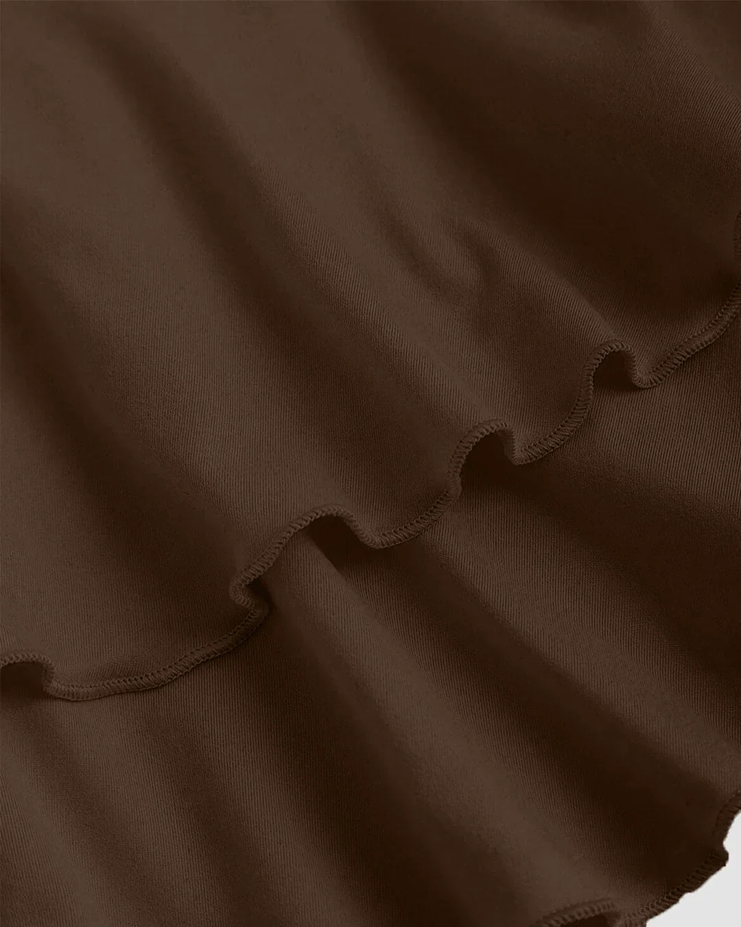 Strapless Ruched Layered Mini Dress in Brown