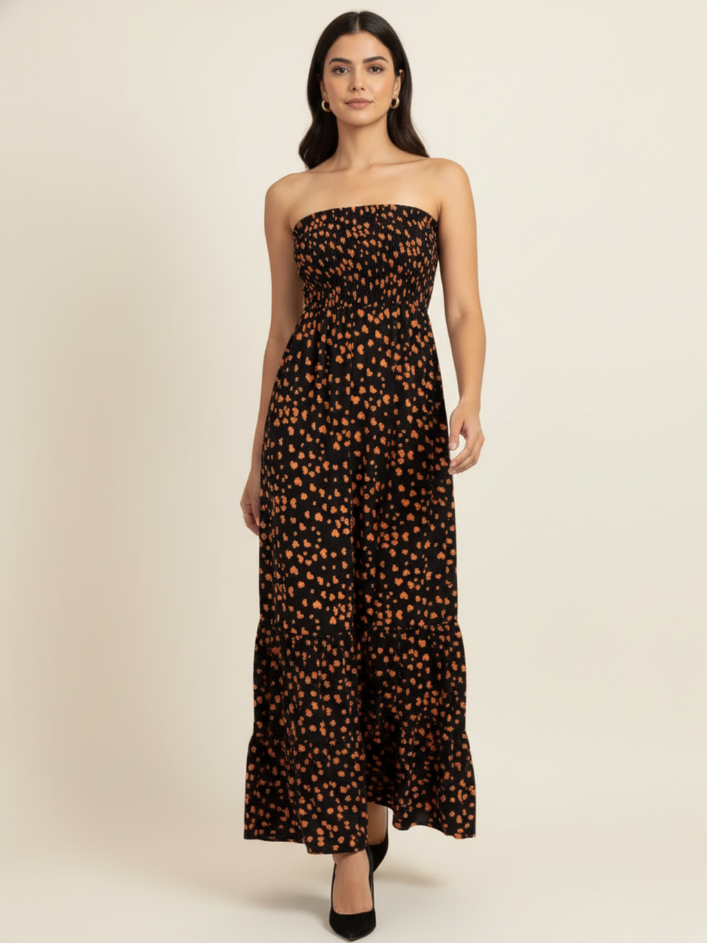 Strapless Smocked Maxi Dress