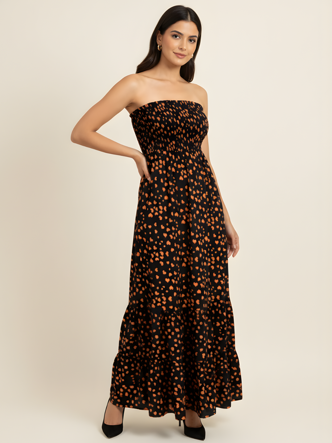 Strapless Smocked Maxi Dress