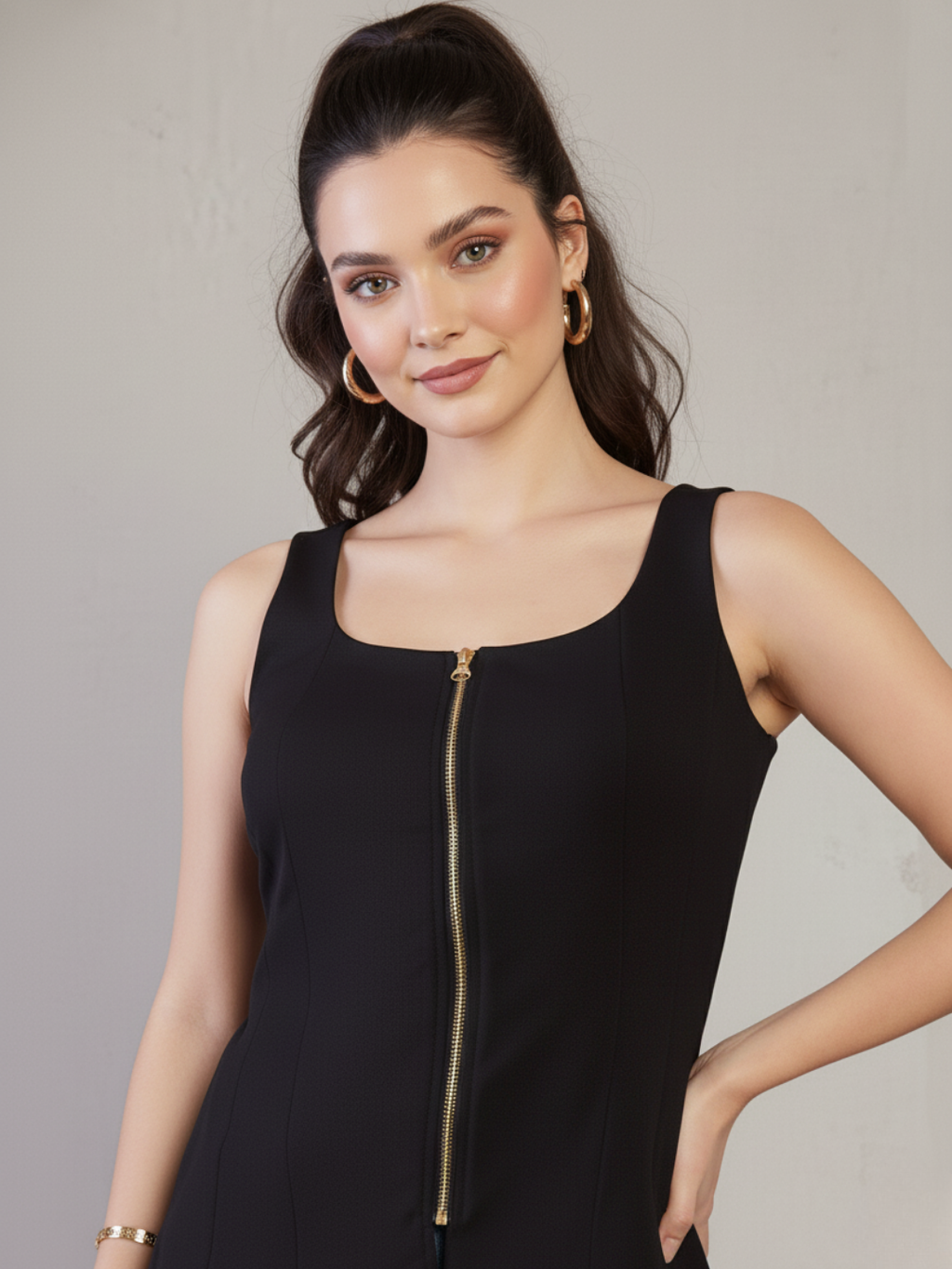 Stretchable Zip-Up Waistcoat