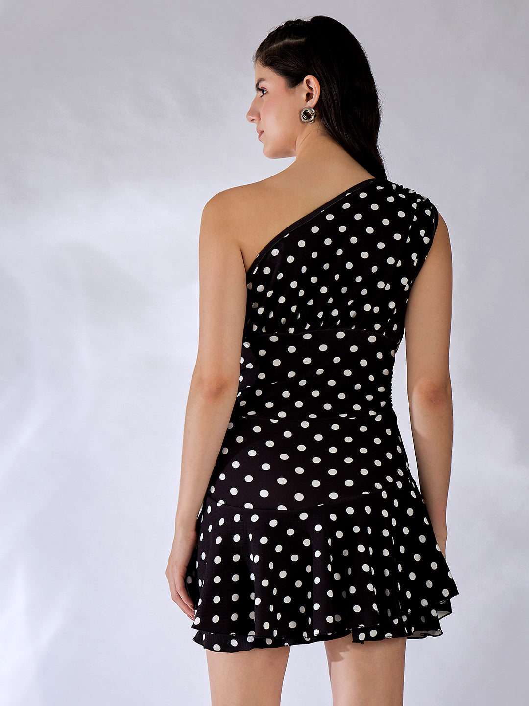 Stretchable Mini Dress With In-Built Shorts