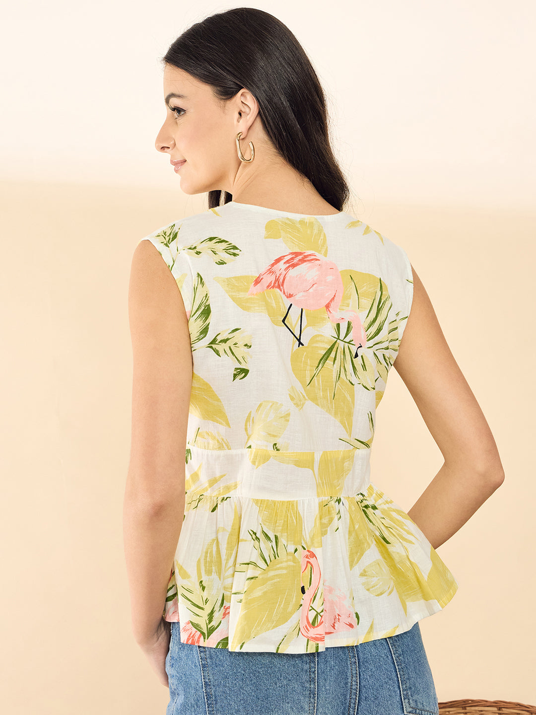 Pure Cotton Peplum Top