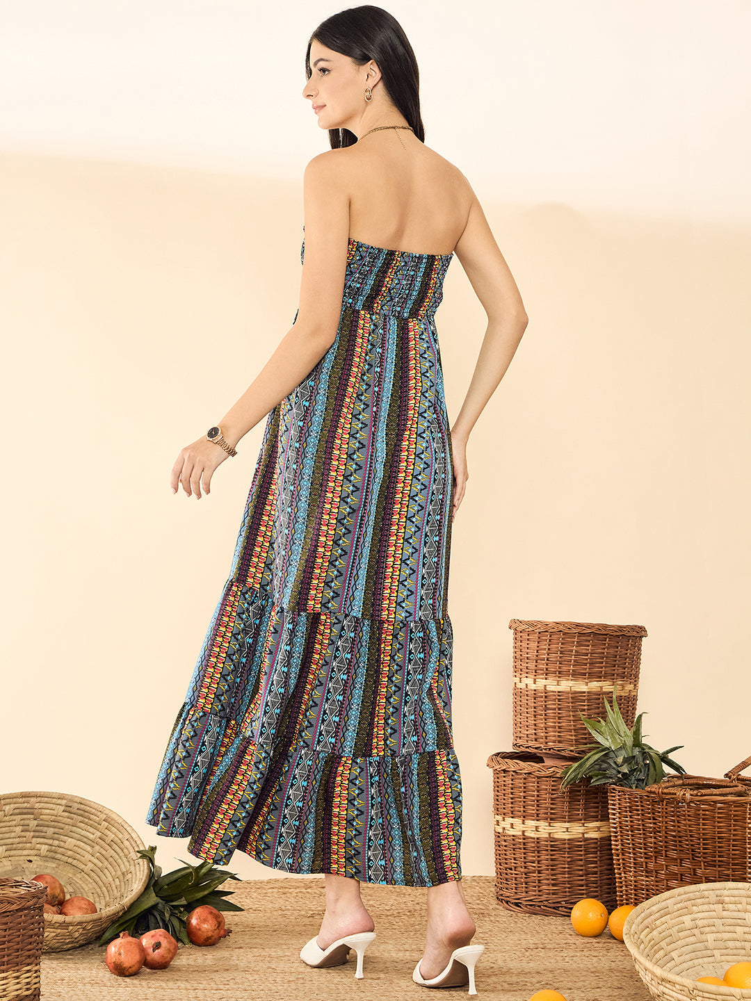 Strapless Smocked Maxi Dress