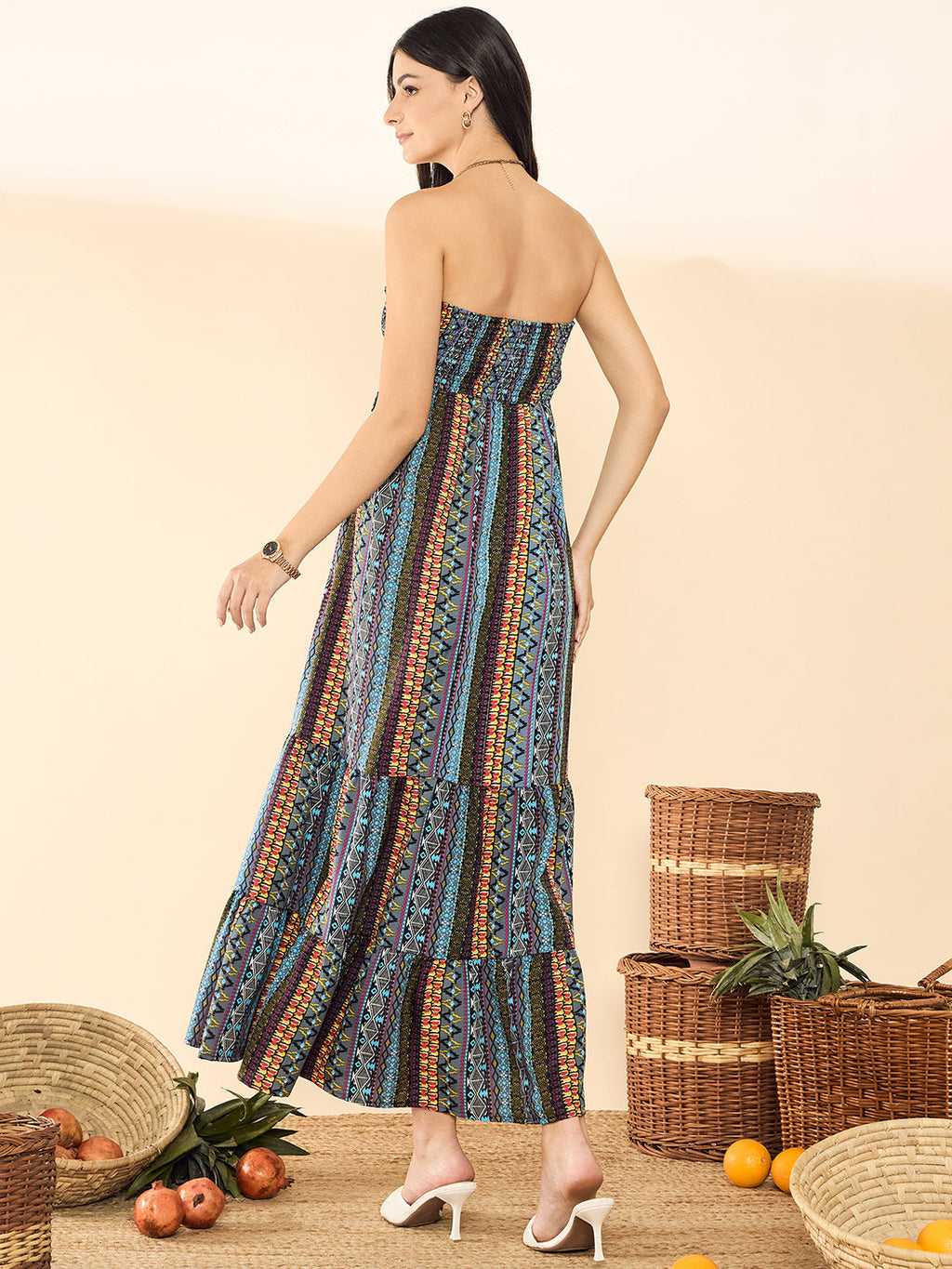 Strapless Smocked Maxi Dress