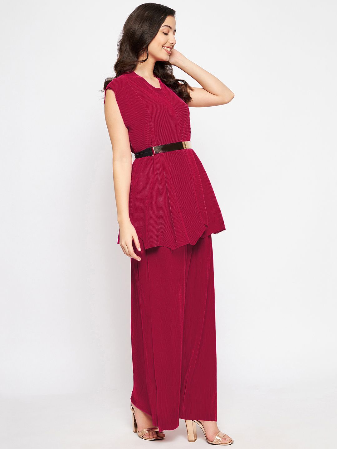 Pleated Pants with a Front Drape