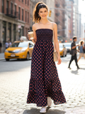 Strapless Smocked Maxi Dress - Pinkkup