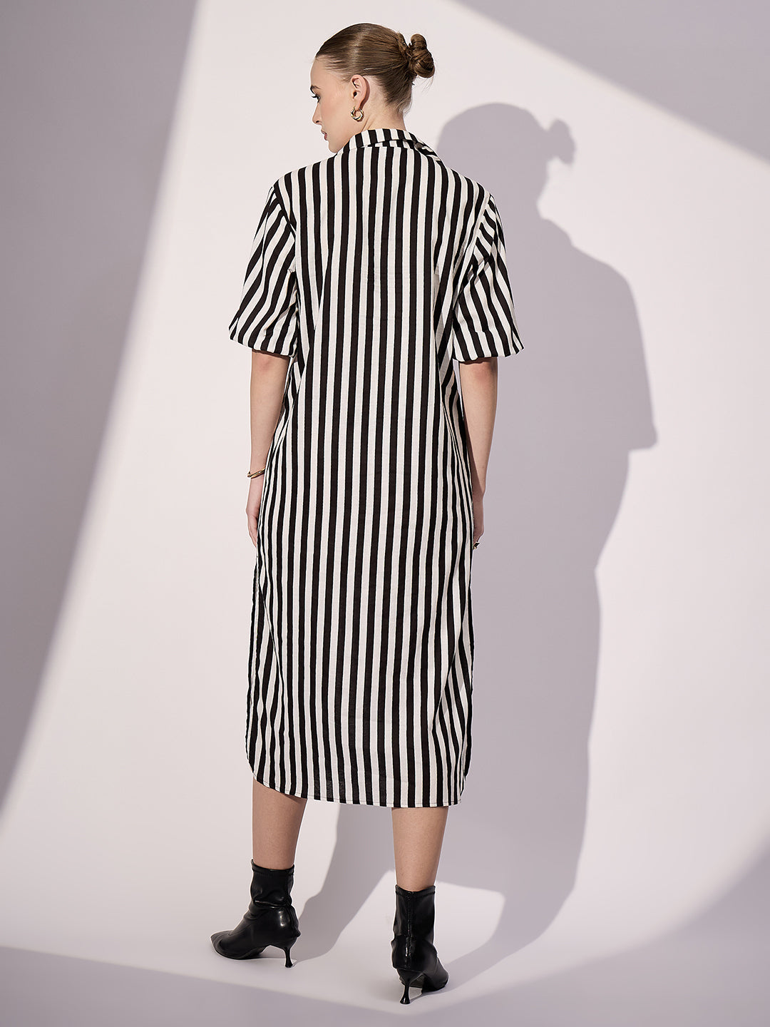 Cotton Sequinned Midi Dress