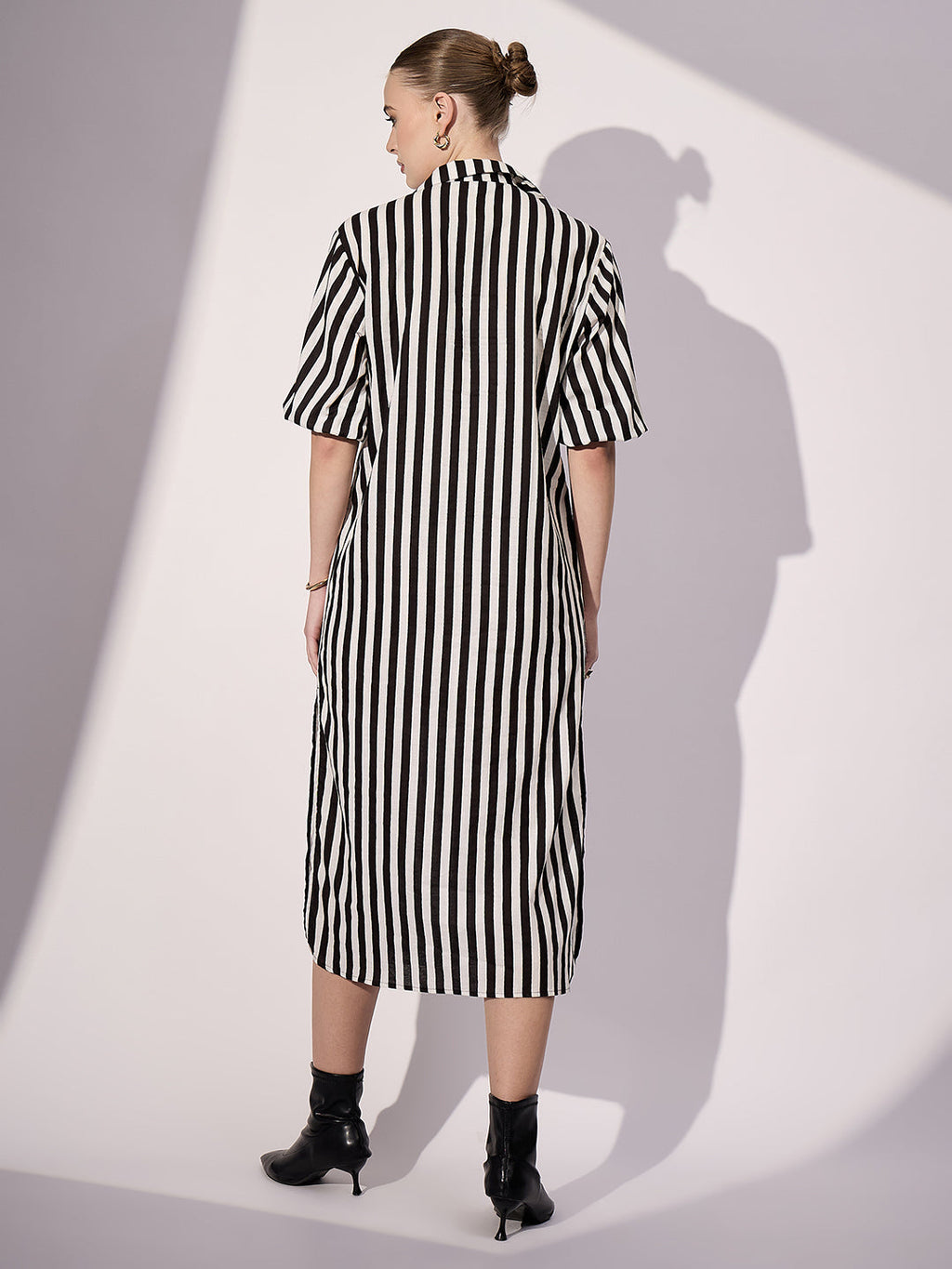 Cotton Sequinned Midi Dress
