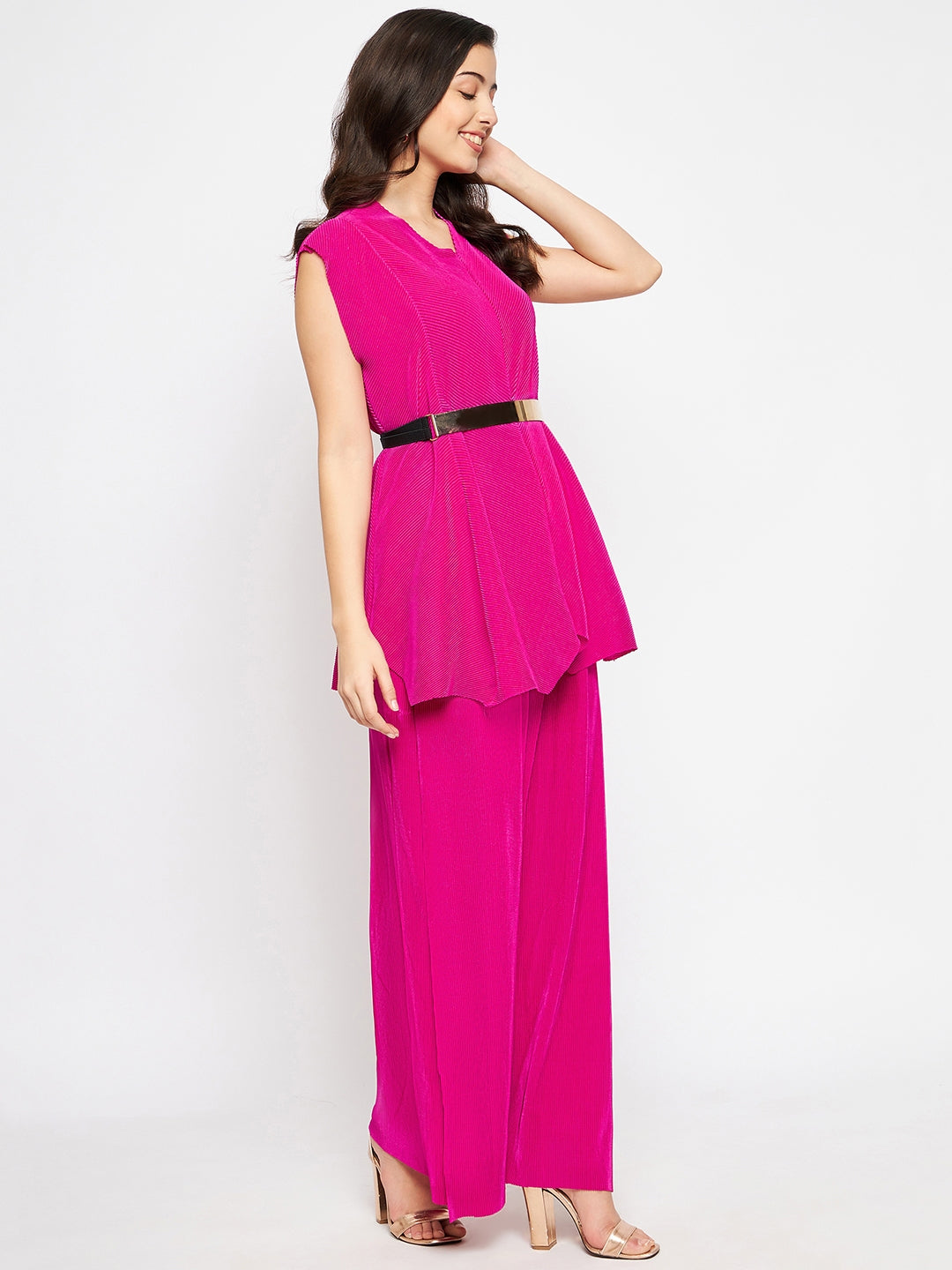Pleated Pants with a Front Drape