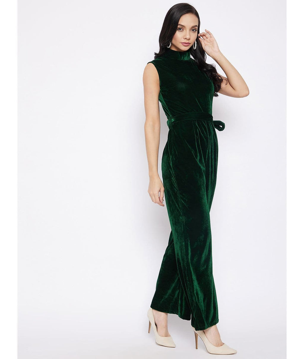 Stretchable Velvet Jumpsuit